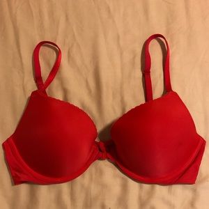 PINK Victoria Secret Red Push-Up Racerback Bra